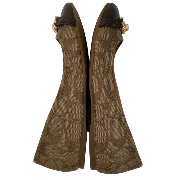 Coach Leila Signature Canvas & Leather Ballet Flats Brown Size 5.5 New 7966 - Picture 6 of 12